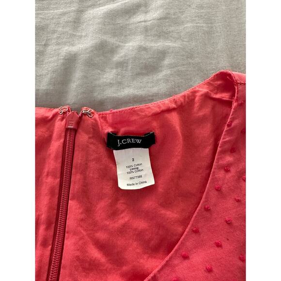 J. Crew Melody Coral Swiss Dot Pocket  Dress sz 2 - Picture 5 of 5